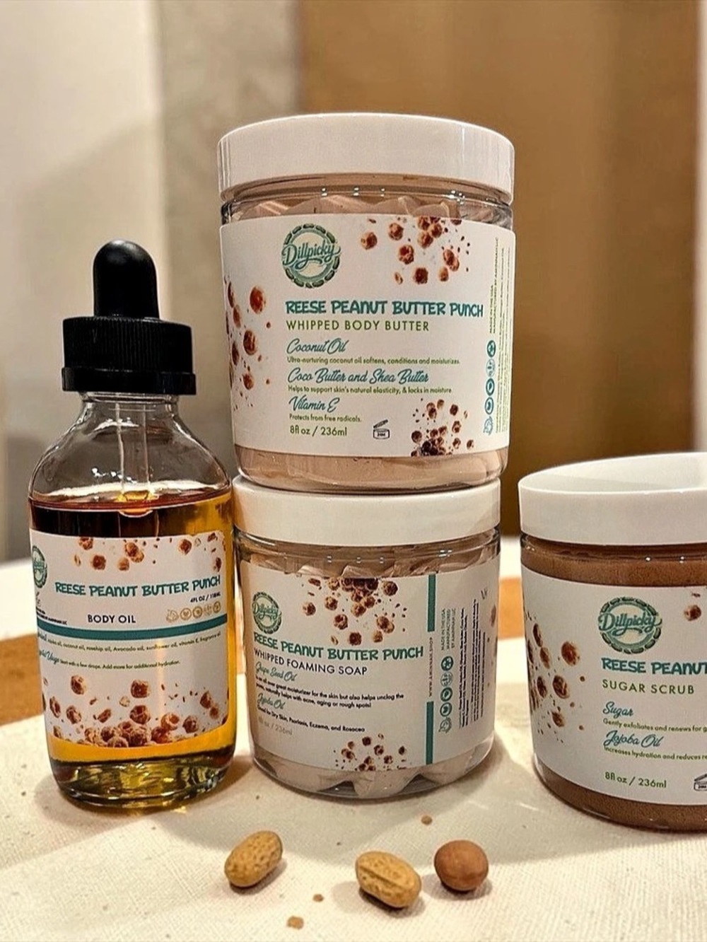 Aminnah Dillpicky Reese Peanut Butter Punch 4pc Body Care Set